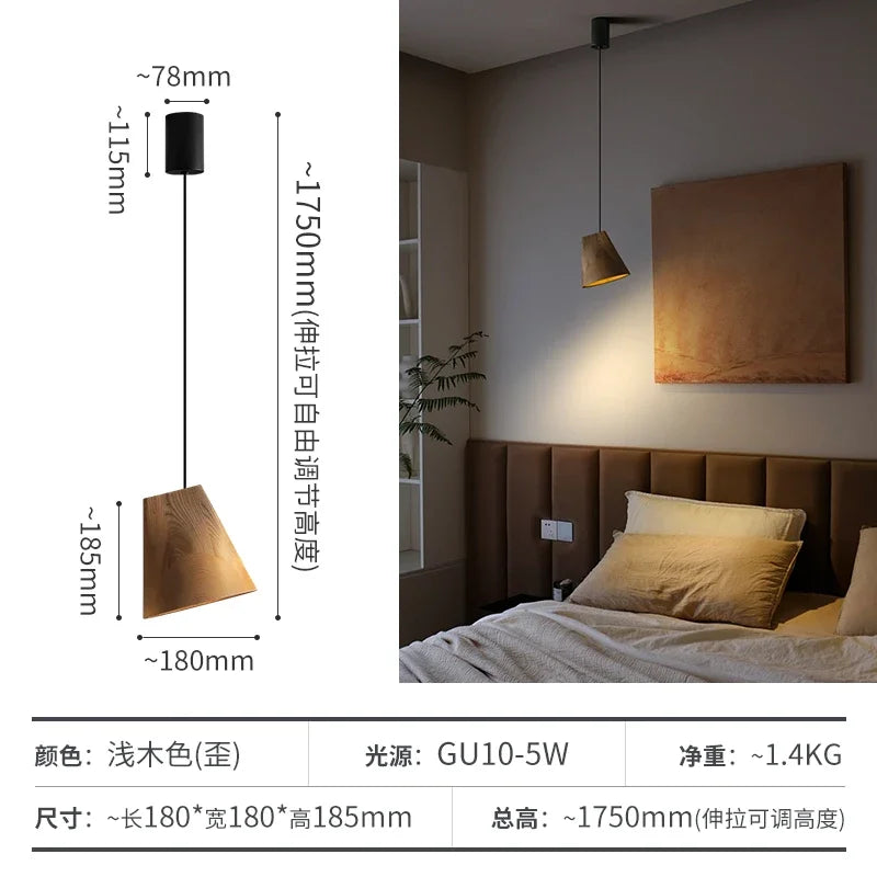 Afralia™ Adjustable Wooden Chandelier for Dining, Living Room & Staircase