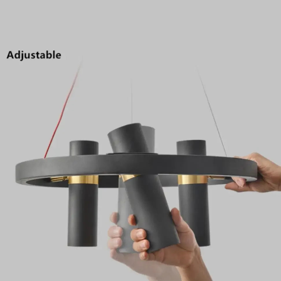 Afralia™ Black Metal Circle LED Pendant Light for Living room, Dining, Kitchen, Bar Decor