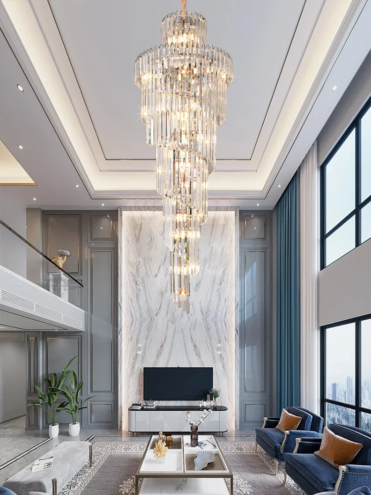 Afralia™ Modern Crystal Loft Chandelier for Luxury Living Spaces