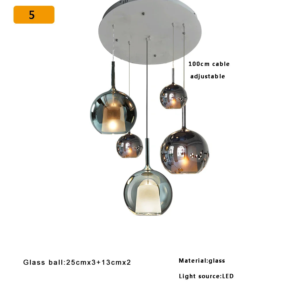 Afralia™ Glass Ball Pendant Lights: Italian Designer Hanging Lamp for Dining Room, Kitchen Island