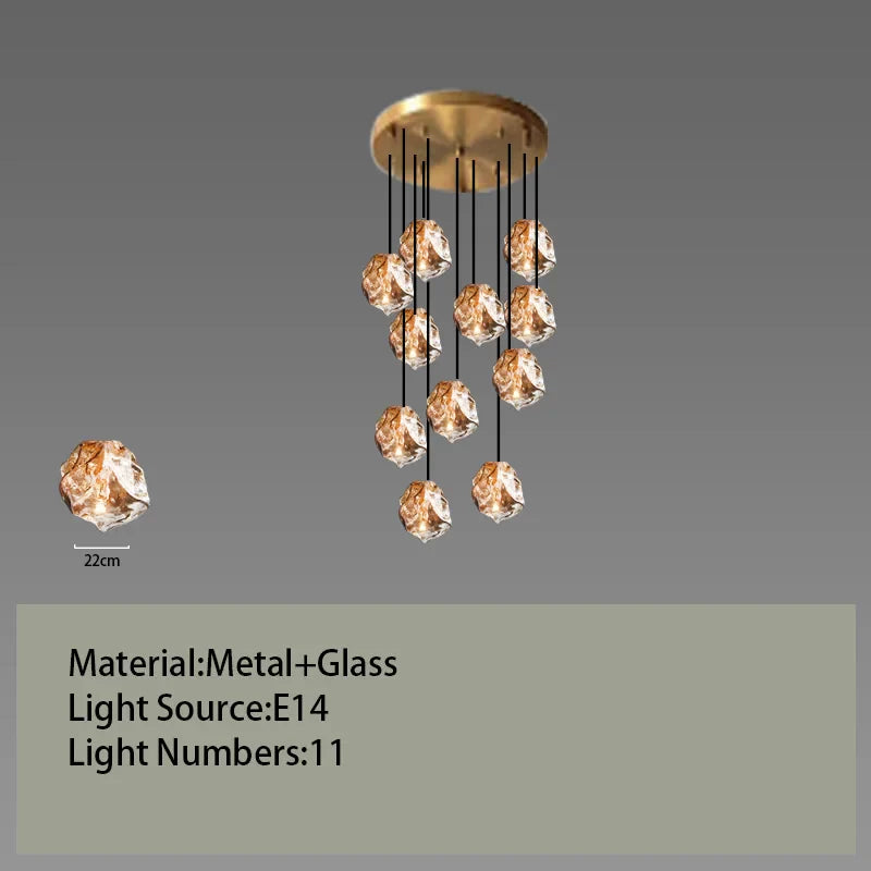 Afralia™ Glass LED Chandelier for Ceiling Suspension in Postmodern Style