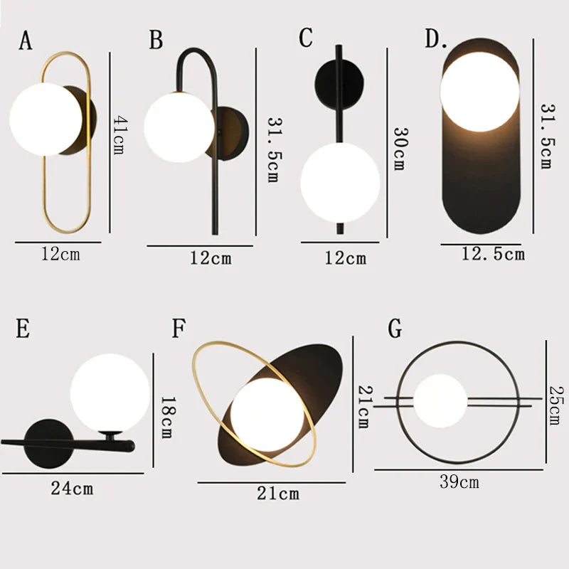 Afralia™ Glass Gold LED Wall Lamp for Chic Indoor Lighting