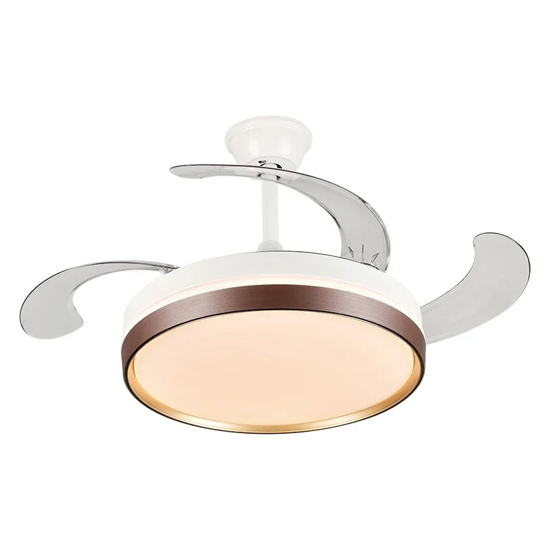 Afralia™ 42" Modern Black White LED Ceiling Fan Remote Control Lighting for Dining Room Bedroom