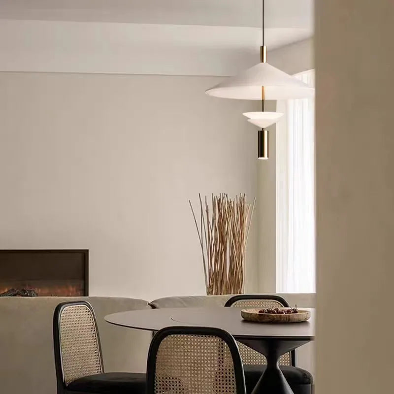 Afralia™ Red UFO Pendant Light for Dining and Living Room, Minimalist LED Lamp