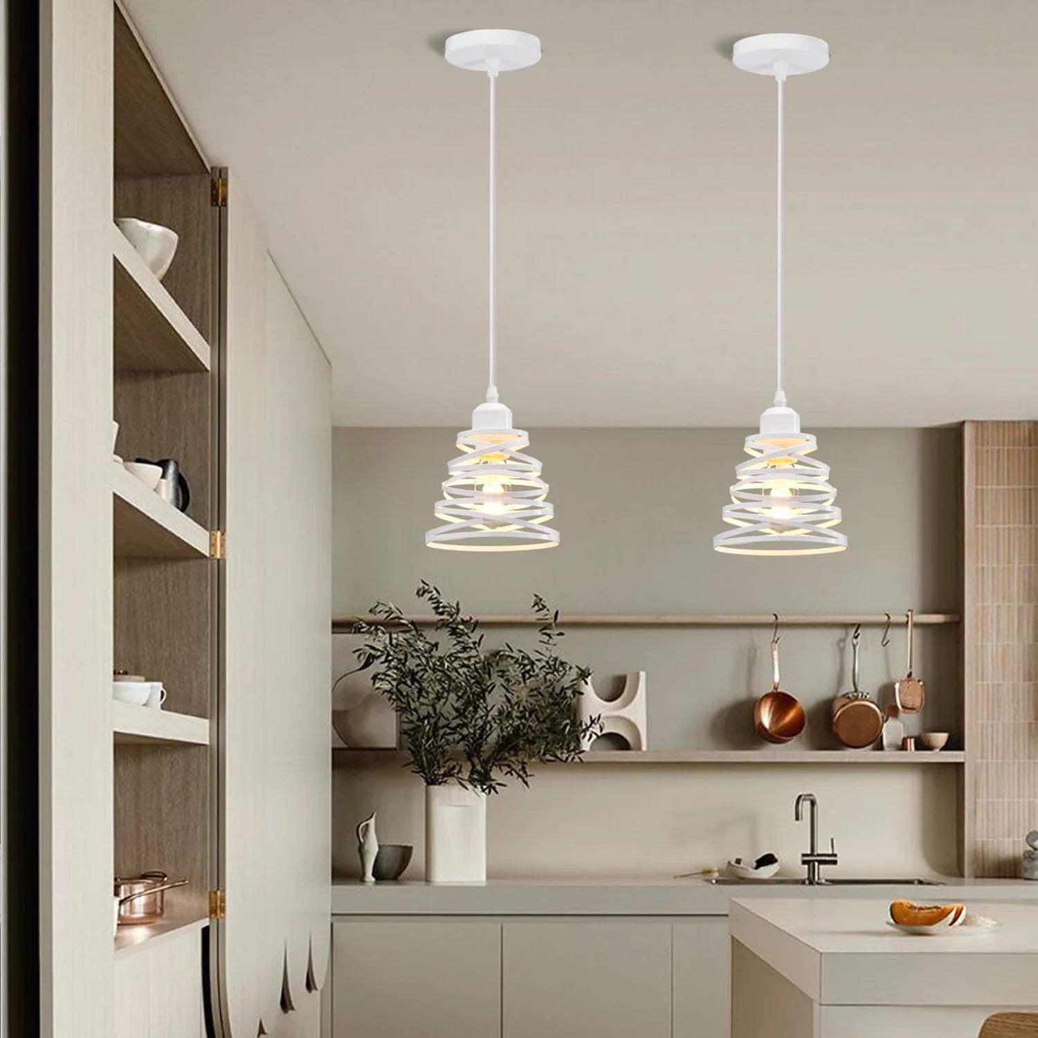 Afralia™ Spiral Swirl Pendant Lamp: Vintage E27 Ribbon Chandelier for Living Room & Kitchen