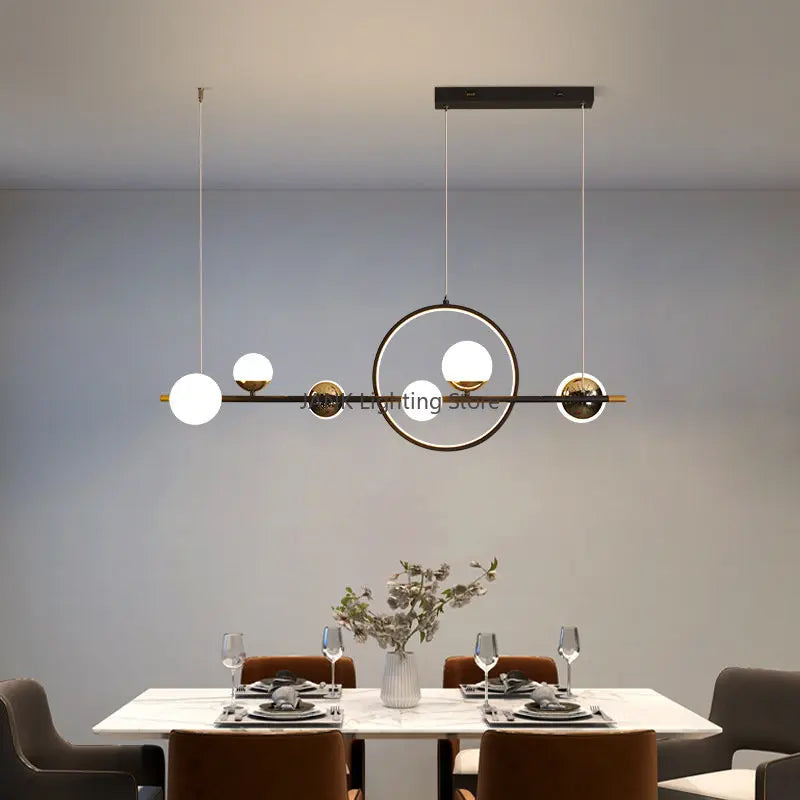 Afralia™ LED Long Strip Pendant Light: Nordic Minimalist Design for Living Room, Restaurant, Bar