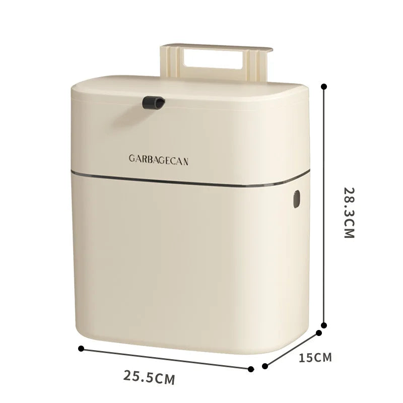 Afralia™ Wall-Mounted Kitchen Trash Can Large Capacity with Lid
