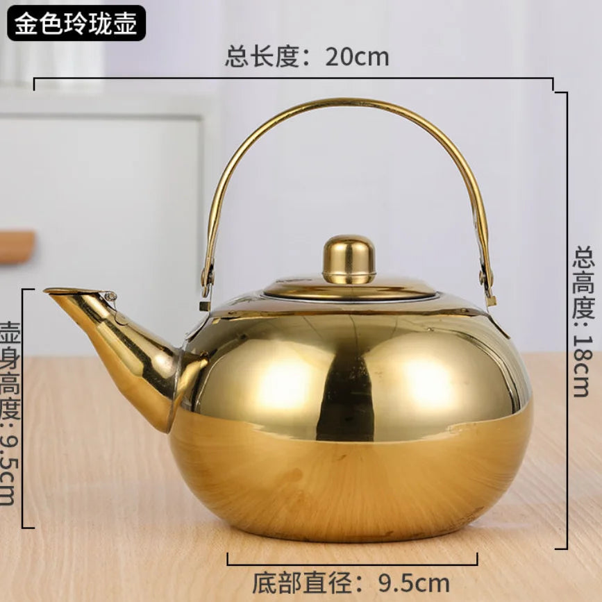 Afralia™ Stainless Steel Tea Kettle with Infuser Filter, Coffee & Green Tea Cookware