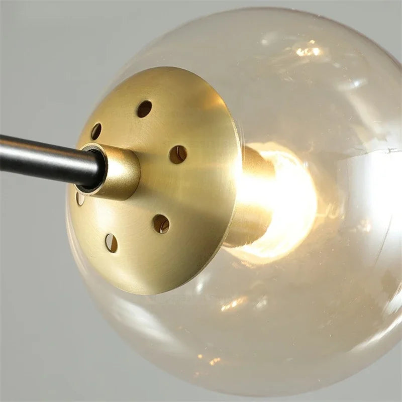 Afralia™ Glass Ball Chandelier: Modern Nordic Lighting Fixture for Living Room and Kitchen