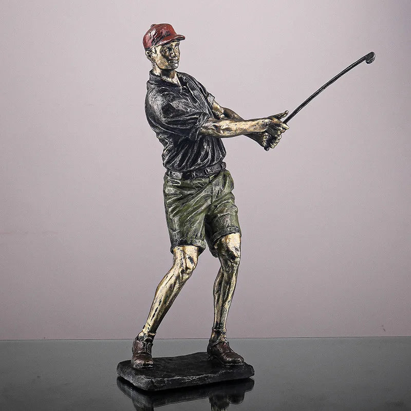 Afralia™ Golf Figure: Vintage Golfer Resin Statue for Home & Office Decor