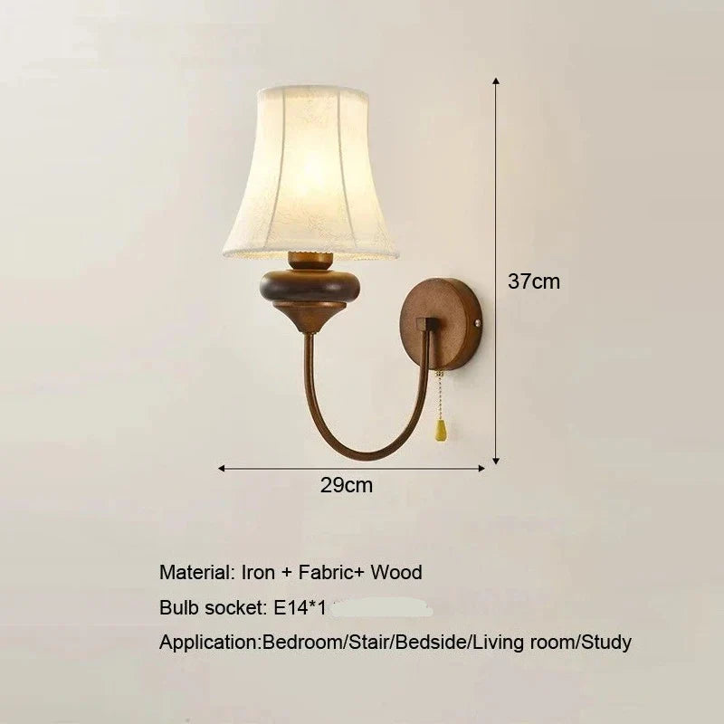 Afralia™ Nordic Antique Bedside Wall Light With Switch for Living Room, Bedroom, Study