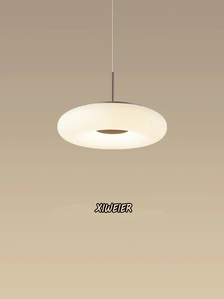 Afralia™ Modern White LED Circular Pendant Light for Restaurant, Coffee Shop, and Study