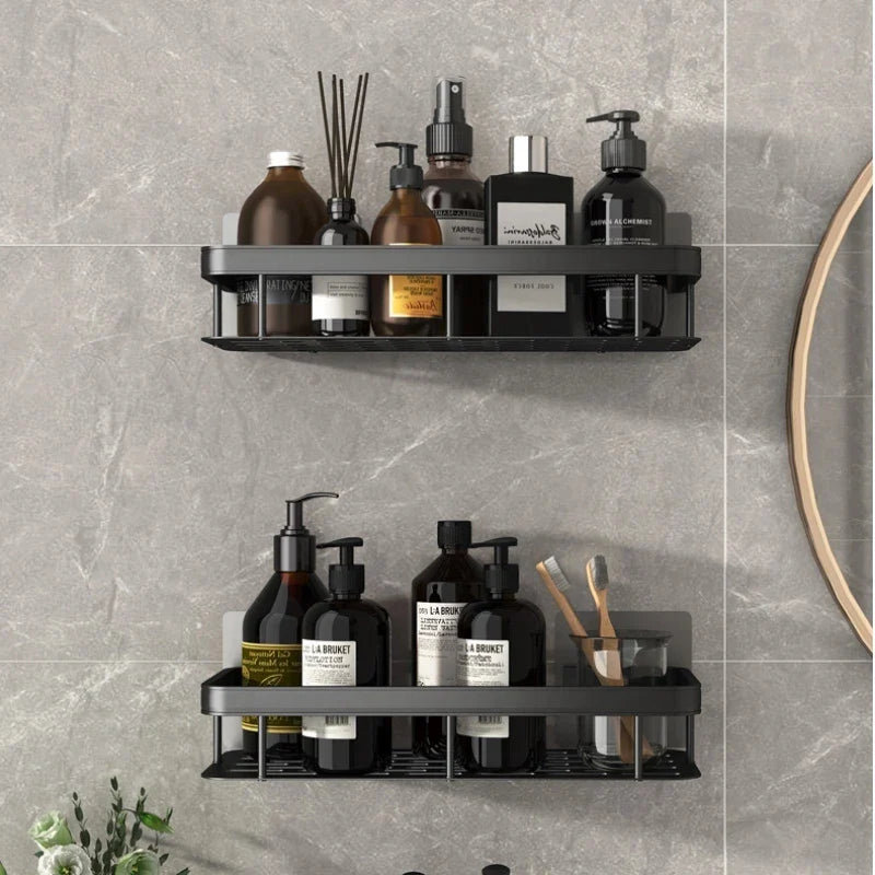 Afralia™ Corner Shower Shelf Bathroom Storage Holder Shampoo Organizer & Accessories