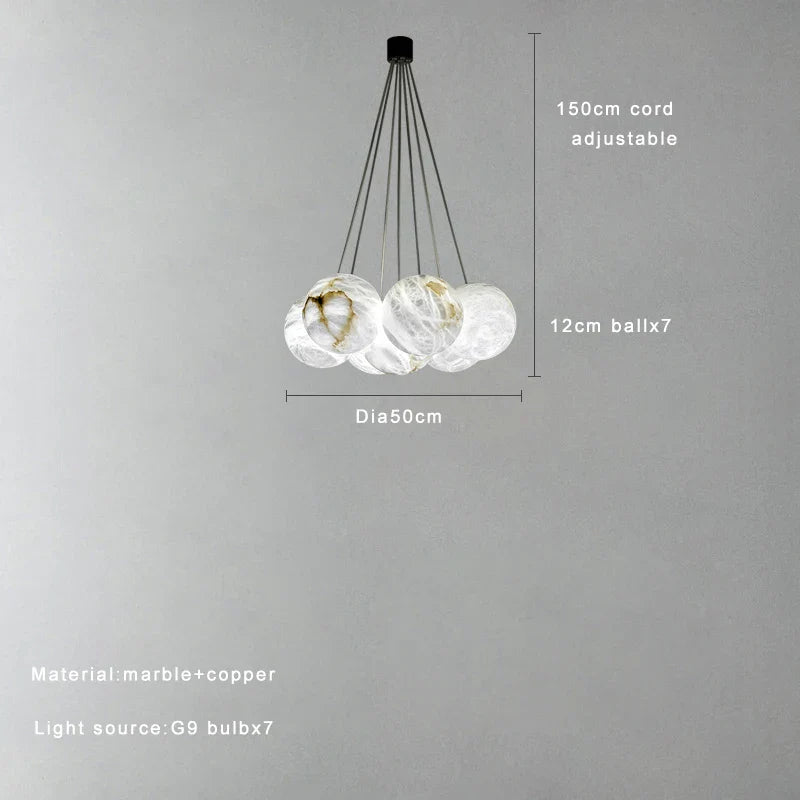 Afralia™ Marble Vains Ceiling Pendant Lights Luxe Home Decor Villa Duplex Lighting