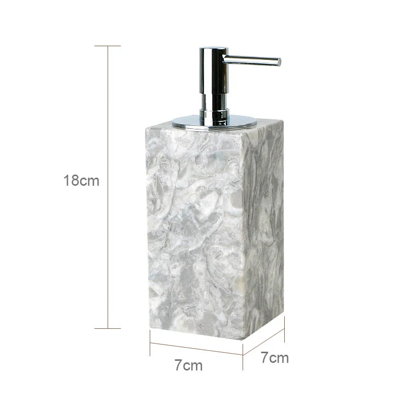 Afralia™ Marble Bathroom Accessories Set - Soap Dispenser, Toothbrush Holder, Cup, Toilet Brush