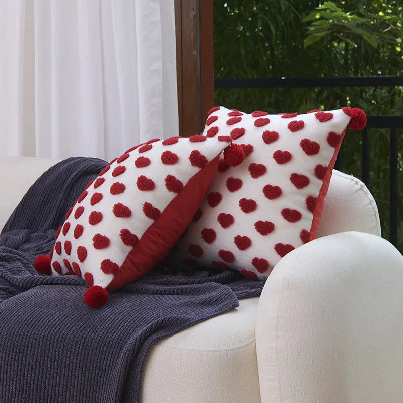 Afralia™ Heart-shaped Embroidered Cushion Cover Set - Nordic Simplicity Decor for Sofa