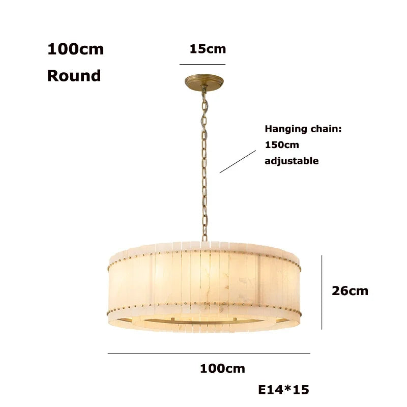 Afralia™ Marble LED Chandelier Ceiling Light Dimmable Fixture for Living Room