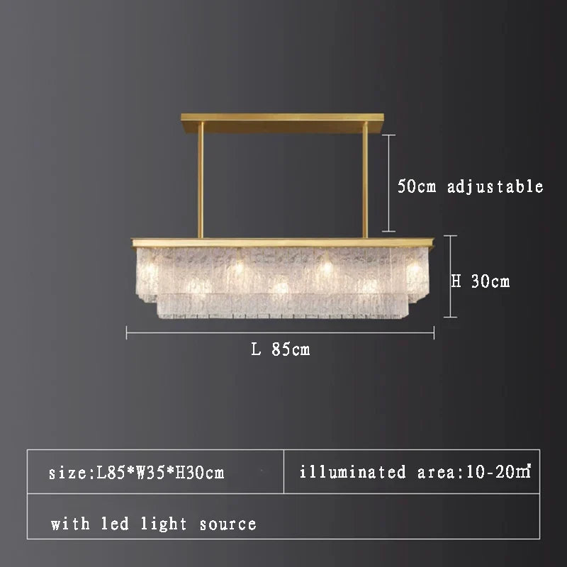 Afralia™ Clear Glass LED Chandelier: Modern Luxury Living Room Art Deco Ceiling Light