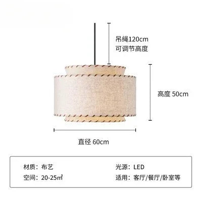 Fabric Pendant Lamp - Afralia™ Wabi Sabi Handmade Hanging Light for Home Decor