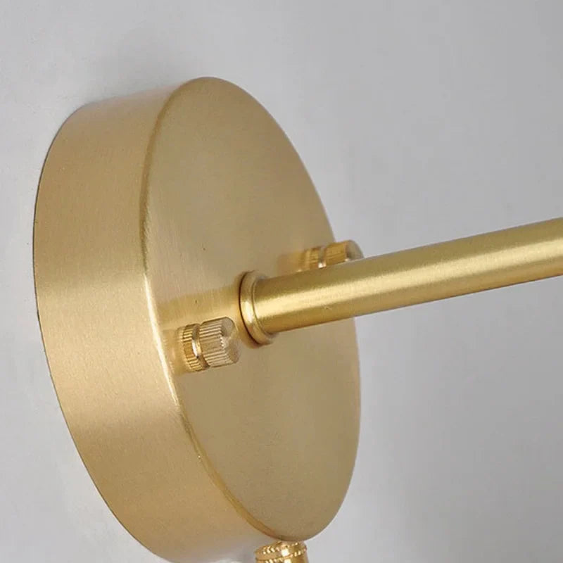 Afralia™ Nordic LED Wall Light Fixture Pull Chain Switch Brass Bedside Lamp