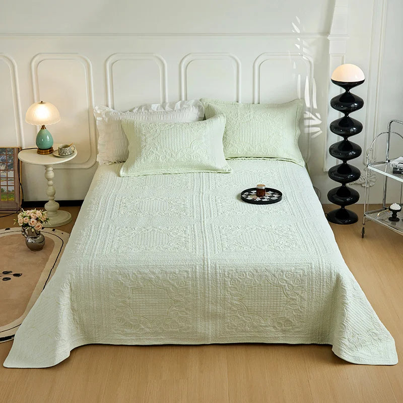 Afralia™ Cotton Quilted Embroidered Bedspread Set