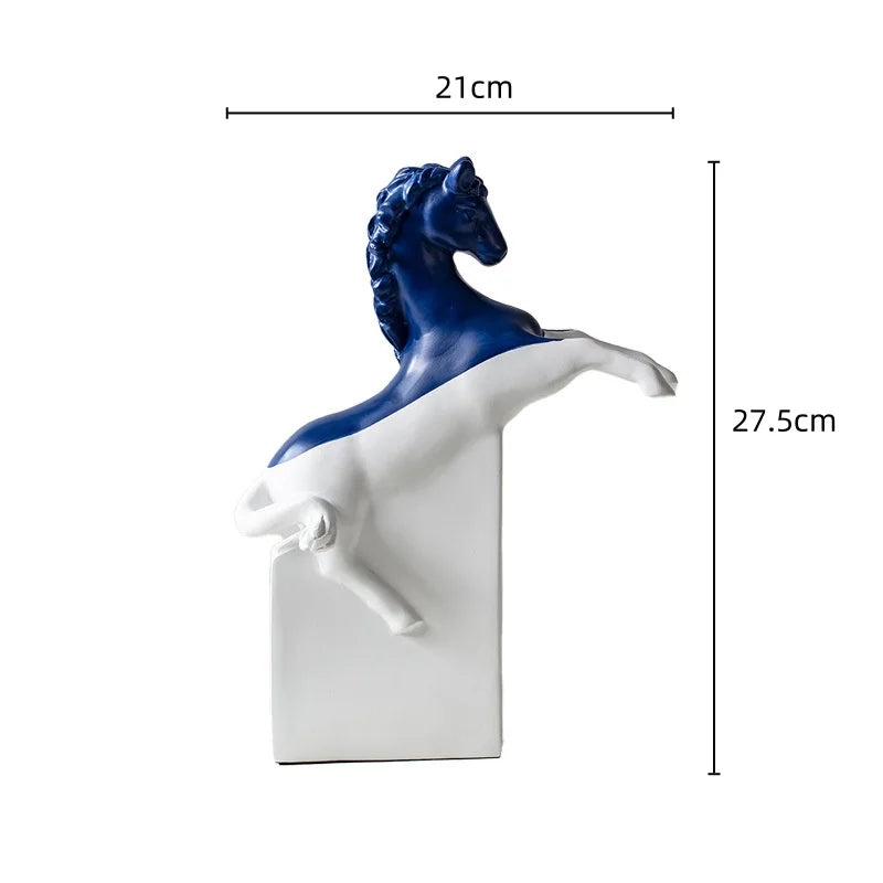 Afralia Horse Statue Resin Abstract Ornament Half-length Animal Sculpture Home Decor Figurine