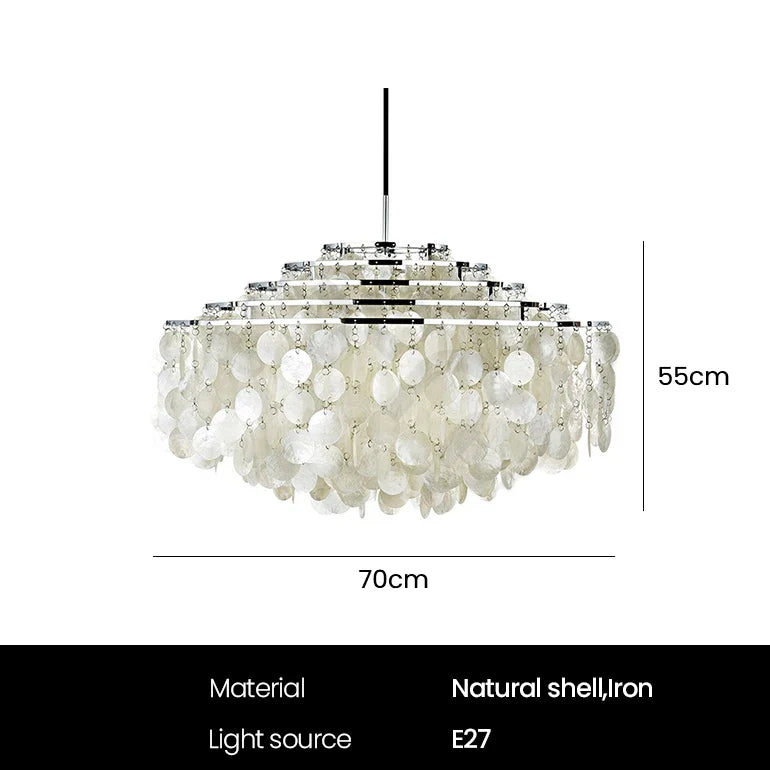 Afralia™ Modern Nordic Conch Chandelier Light Fixture for Bedroom/Living Room Art Decor