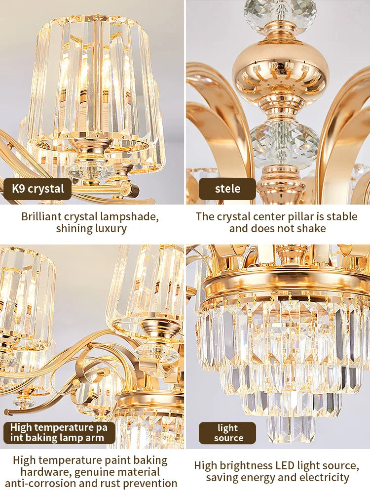 Afralia™ Elegant Crystal Chandelier for Living and Dining Room Lighting