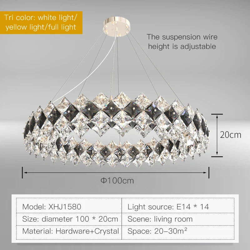 Afralia™ Crystal Chandelier: Postmodern Luxury Pendant for Living Room, Bedroom, and Restaurant