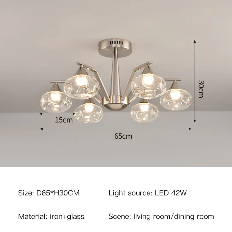 Afralia™ LED Glass Ball Chandelier for Home Decor Lighting