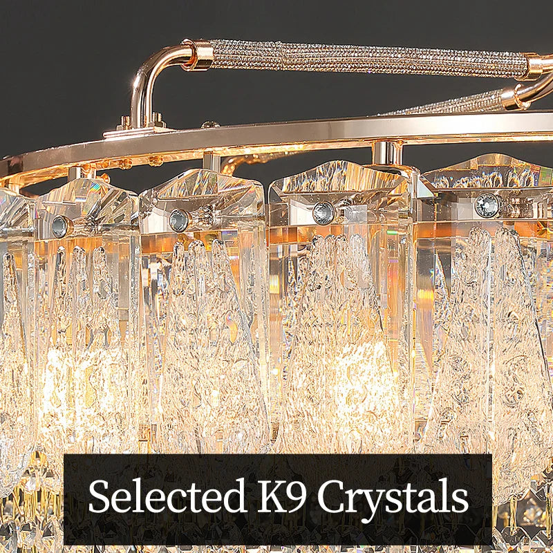 Afralia™ Crystal Chandelier Modern Luxury Pendant Light for Kitchen Island Living Room Hallway