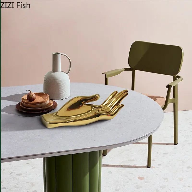 Afralia™ Hand Palm Ceramic Fruit Plate Tray Home Decor