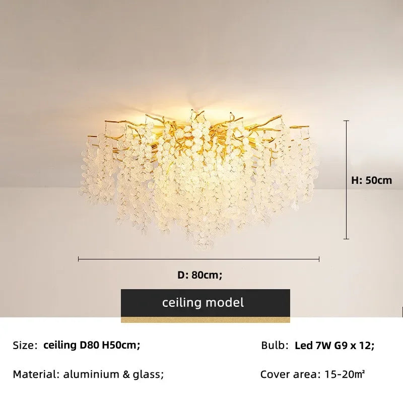 Afralia™ Modern Luxury Gold Branch Pendant Light - Aluminum LED Luminarias