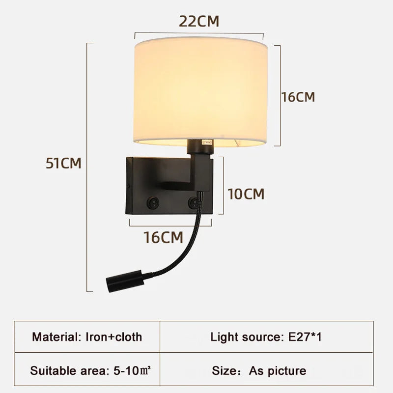 Afralia™ Modern LED Cloth Wall Lamp for Bedroom and Living Room