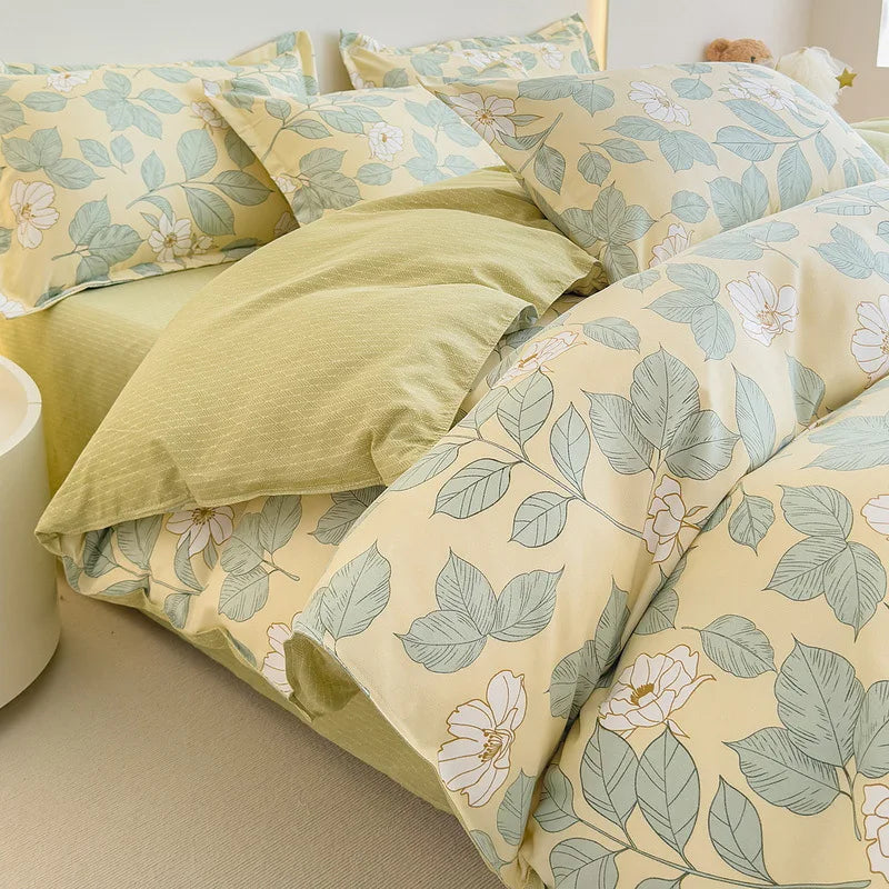 Afralia™ Cotton Printed Bedding Set: Thick & Cozy Single Bedclothes for Adults & Kids