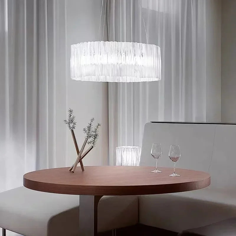 Afralia™ Acrylic Ceiling Chandelier for Art Restaurant Hotel Living Room Kitchen LED Ring Light