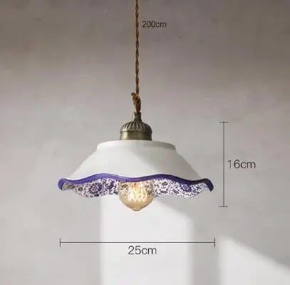 Afralia™ Blue Glass Pendant Light for Bedroom Dinning Living Room