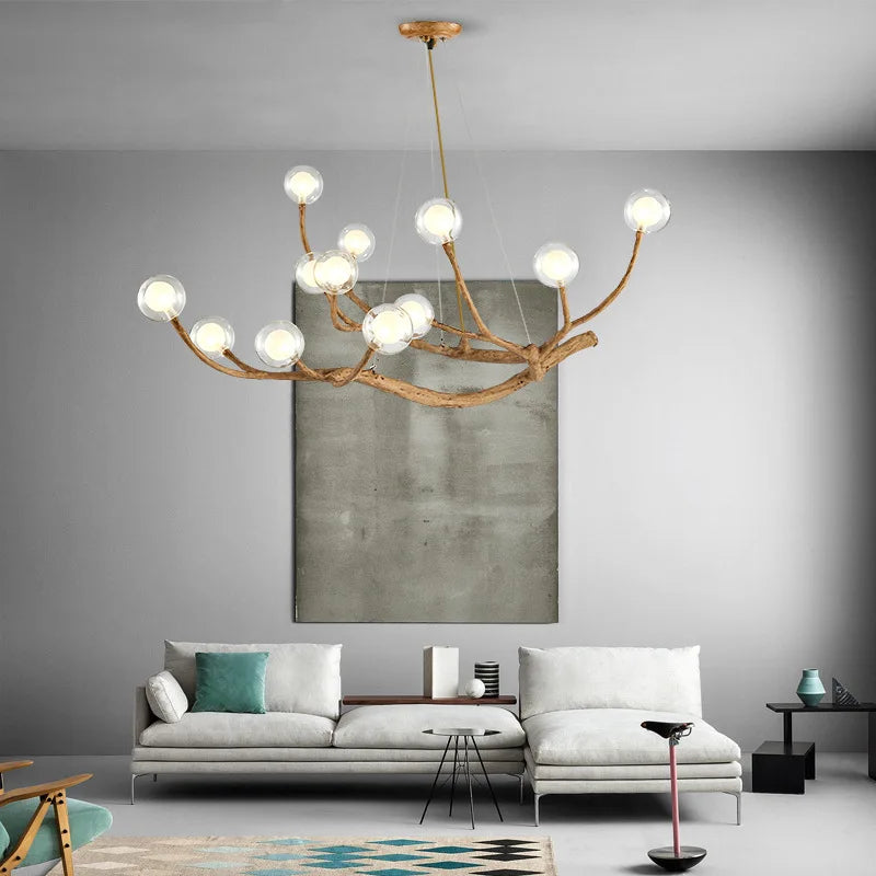 Afralia™ Glass Bubble Chandelier Pendant Light for Living Dining Room