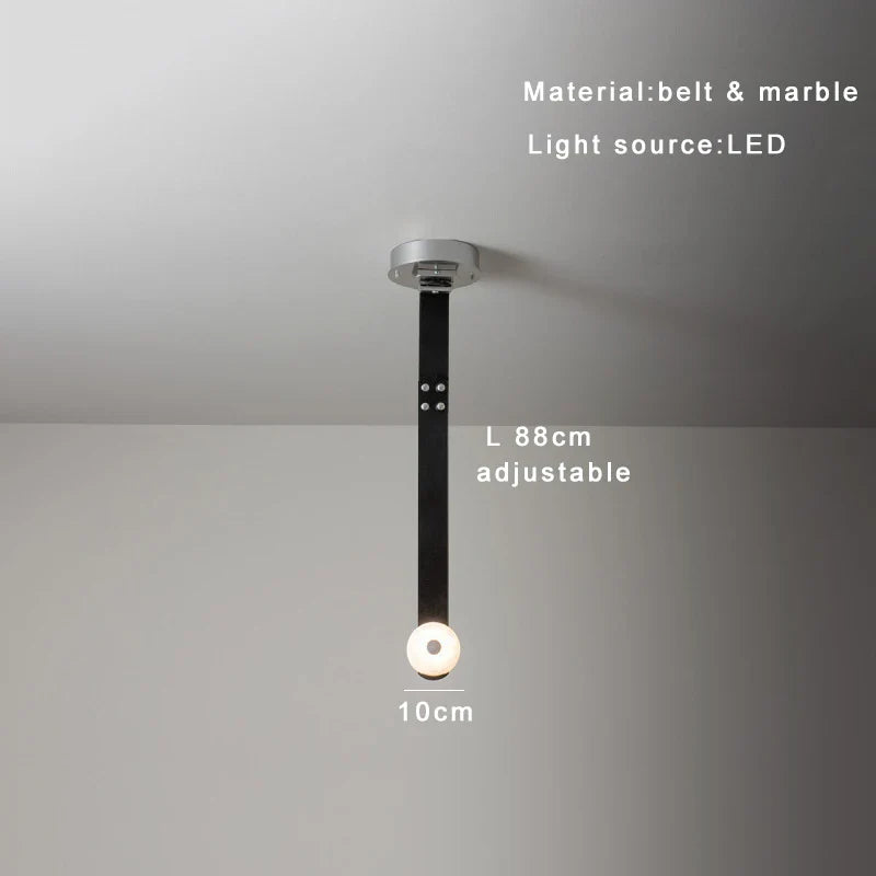 Afralia™ Designer Belt Marble Pendant Lights: Luxury Dimmable Fixture for Villa Duplex
