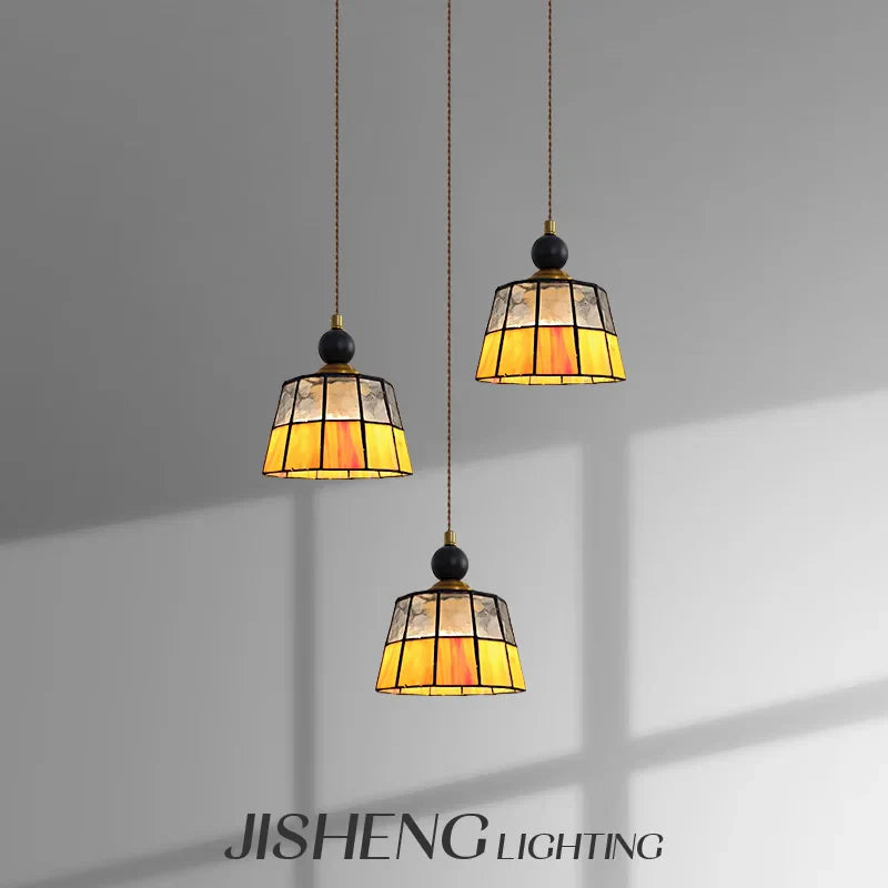 Afralia™ Tiffany Glass LED Pendant Lights for Nordic Modern Home Decor & Restaurant