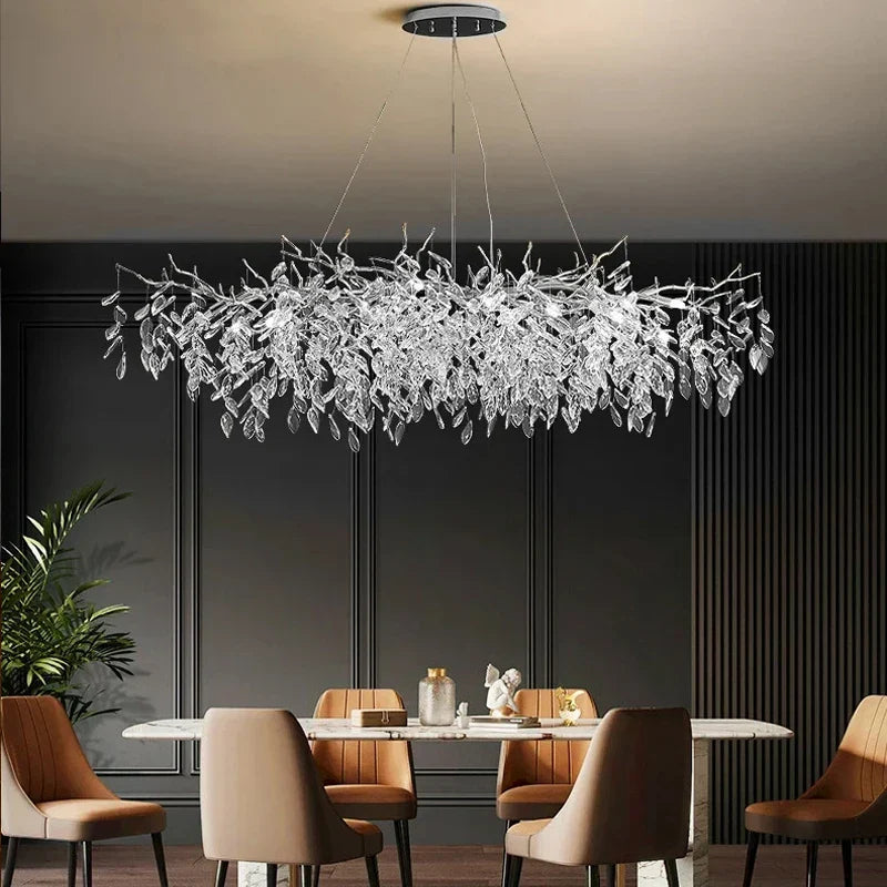 Afralia™ Modern Crystal Ceiling Chandelier LED Pendant Lamp for Home Decor