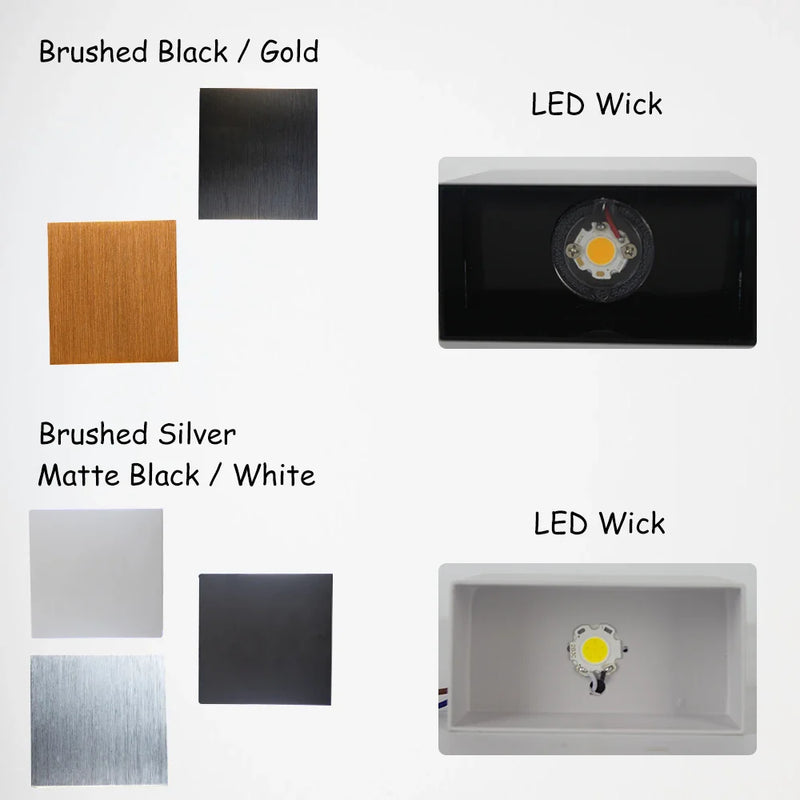 Afralia™ LED Up Down Wall Lamps: Gold & Silver Aluminium Wall Light for Bedroom, Living Room, Corridor