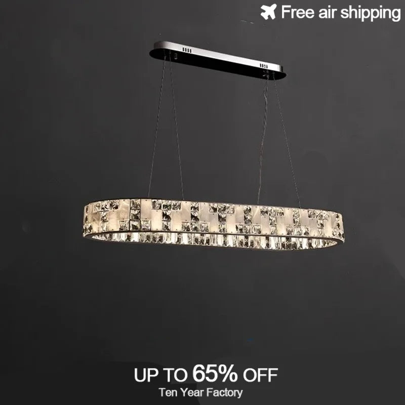 Afralia™ Luxe Black Chandelier with Acrylic Crystals - Modern Art Deco Ceiling Light