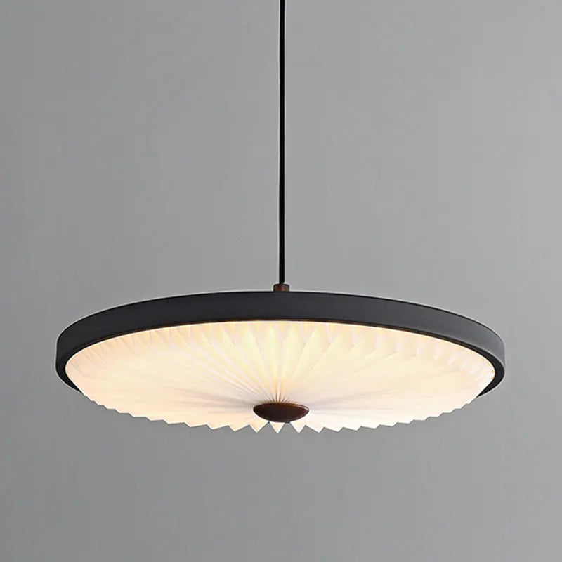 Afralia™ Modern Pleated Black and White LED Pendant Chandelier