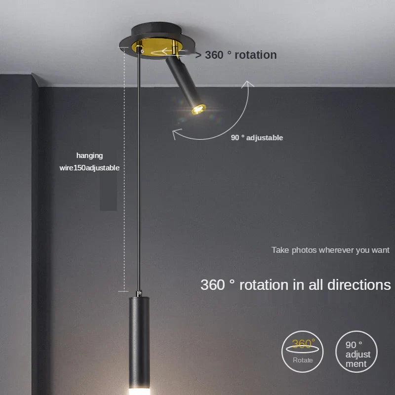 Afralia™ Rotatable Spotlight Pendant Lamp for Modern Bedroom, Living Room, and Kitchen Lighting