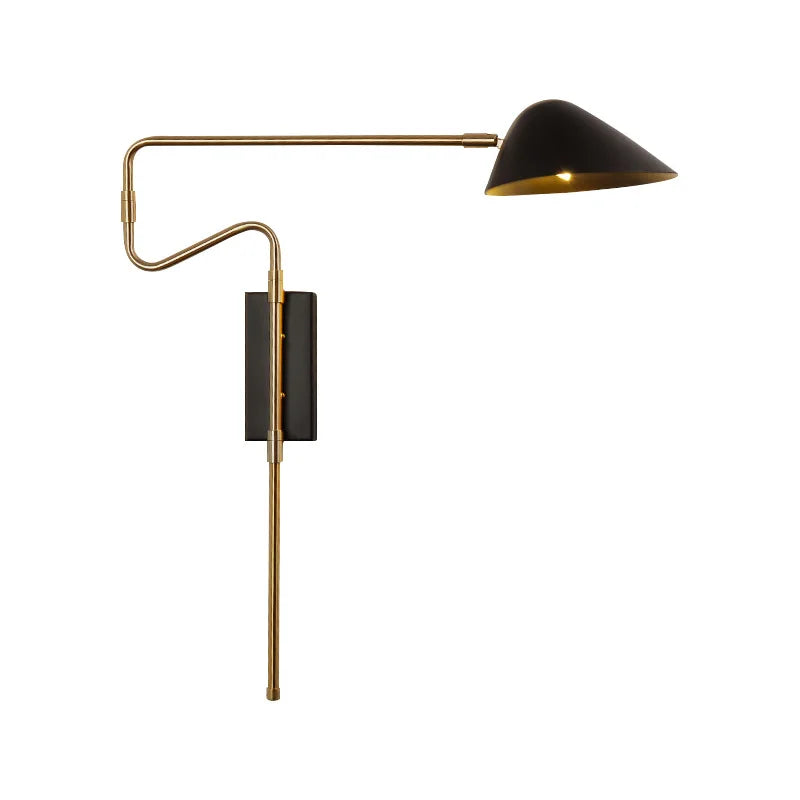Afralia™ Gold Rotatable LED Wall Lamp | Modern Nordic Rocker Arm Sconce