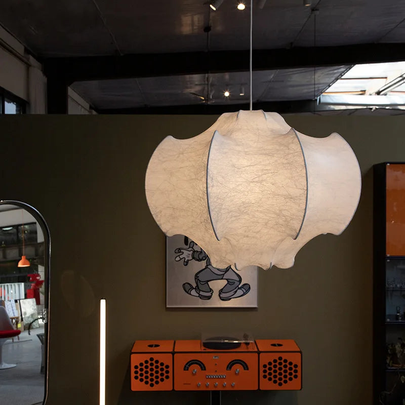 Afralia™ Viscontea Silk Pendant Light: Designer Italian Lamp for Living Room, Bedroom, Kitchen & Dining