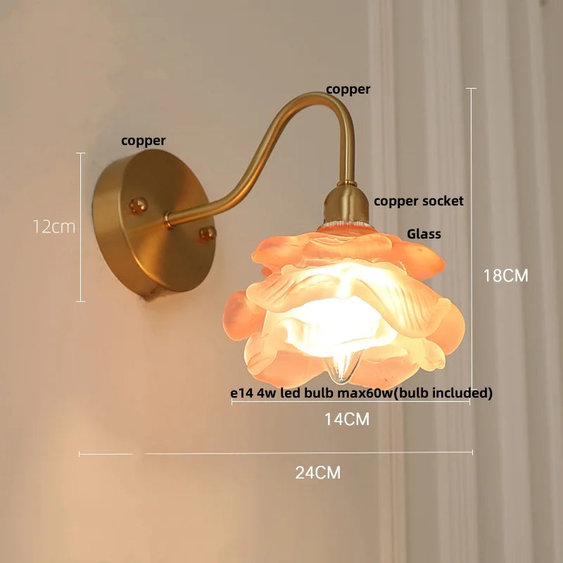 Afralia™ Brass LED Wall Lights Pull Chain Switch Clear Glass Modern Vanity Mirror Light