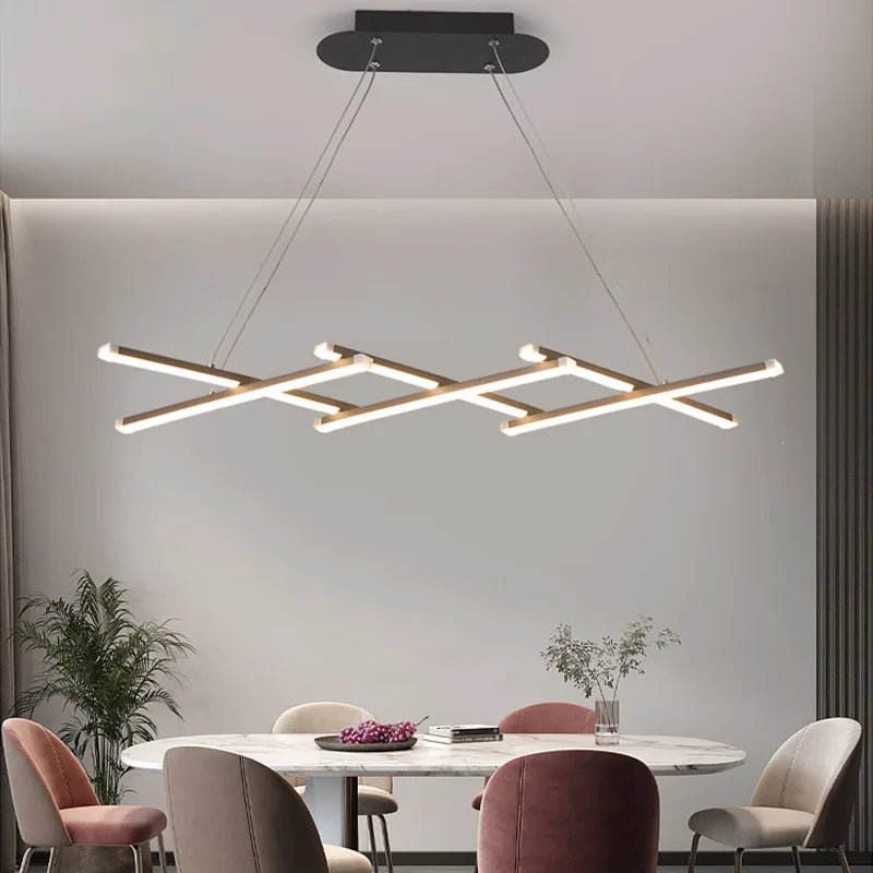 Afralia™ Modern Dimmable LED Chandelier for Long Dining Table, Kitchen, Bar - Pendant Lights
