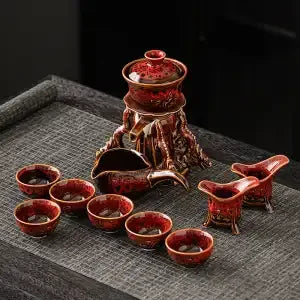 Afralia Dragon Teapot & Magnetic Rotating Tea Set, Chinese Kung Fu Teaware